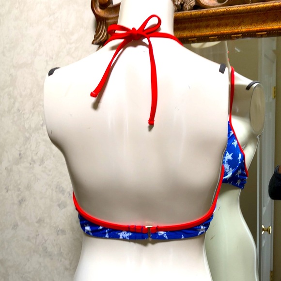 New Xhilaration women’s padded bikini top.  XL.  Red white and blue with stars. - Picture 8 of 9